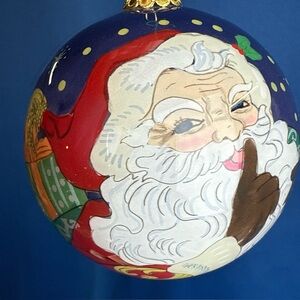 Pier1 Imports Painted Glass Christmas Ornament
